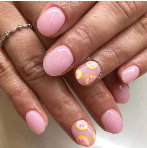 Grapefruit Nails, Fruit Nails, Lemon Nails, Work Nails, Crazy Nails, Cute Gel Nails, Vacation Nails, Short Acrylic Nails Designs, Cute Nail Designs