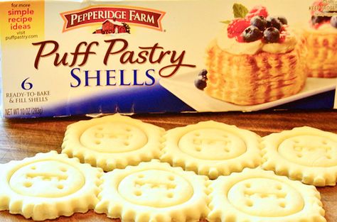 Puff Pastry Shells Wedding Food Ideas Appetizers, Pepperidge Farm Puff Pastry Recipes, Waffles With Nutella, Puff Pastry Waffles, Food Ideas Appetizers, Inexpensive Desserts, Fruit Pastry, Puff Pastry Recipes Dessert, Puff Pastry Shells