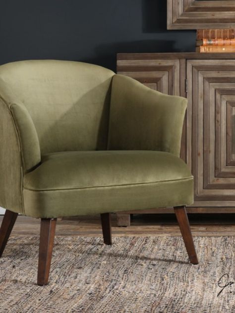 Olive Accent Chair, Painted Fox Home, Contemporary Accent Chair, Velvet Accent Chair, Dark Walnut, Nebraska Furniture Mart, Accent Furniture, Accent Chair, Furniture Chair