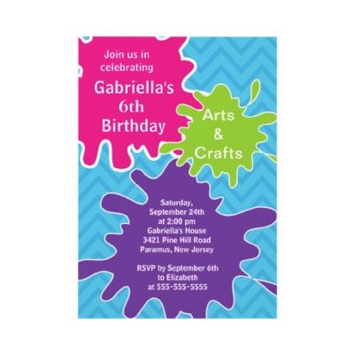 Invitation Paint Birthday Party, Kids Painting Party, Painting Birthday Party, Drawing Videos For Kids, Kids Themed Birthday Parties, Painting Birthday, Kids Painting, Art Birthday Party, Birthday Party Crafts