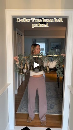 435K views · 9.5K reactions | Easy Dollar Tree bell garland DIY inspired by Pottery Barn🎄🔔 how do you think it came out #brassbells #bellgarland #diygarland #christmasbells #diychristmasbells #diychristmasdecor #Christmas | Christina Clericuzio | Christina Clericuzio · Original audio Christmas Doorway Decorations, Christmas Interior Decor, Bell Garland, Christmas Chandelier, Xmas Bells, Dollar Tree Hacks, Garland Decoration, Diy Boho Decor, Garland Diy