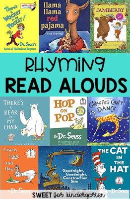 Rhyming Read Alouds - Sweet for Kindergarten Rhyming Activities, Rhyming Books, Kindergarten Books, Read Aloud Books, Read Alouds, Reading Centers, Rhyming Words, Reading Fluency, Classroom Library