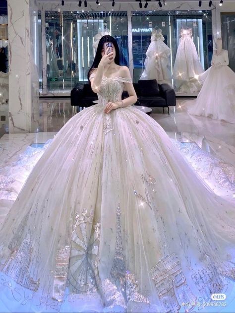 Korean Wedding Dress, Sparkle Wedding Dress, Gowns Dresses Elegant, Gaun Fashion, 파티 드레스, Princess Ball Gowns, Wedding Dresses Corset, Prom Dress Inspiration, Fantasy Gowns