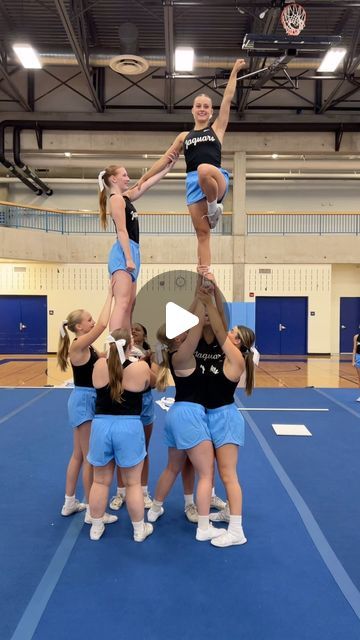 Cheer Stunts Middle School, Cheer Pyramids, Cheerleading Pyramids, Varsity Cheer, Cheer Ideas, Cheer Team, Pyramid, Cheerleading, First Time