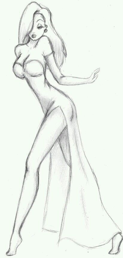 Jessica rabbit Drawing Hair, Charcoal Drawings, Disney Sketches, Easy Drawings Sketches, Jessica Rabbit, Body Drawing, Drawing Tutorials, Book Art Drawings, Disney Drawings