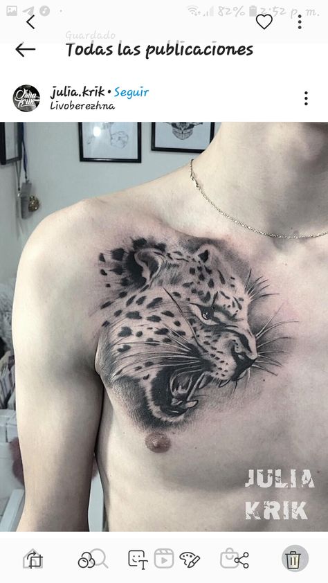 Jaguar Tattoo, Ma Tattoo, Best Tattoo Ever, Tattoos Gallery, Chest Tattoo, Animal Tattoos, Beautiful Tattoos, Color Tattoo, New Tattoos