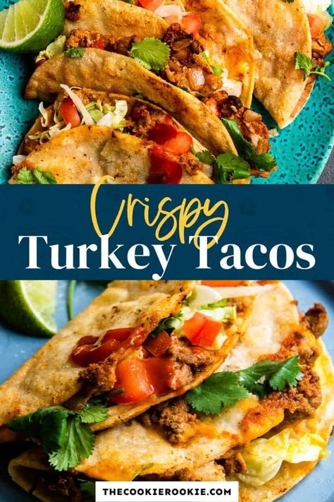 Ground Turkey Soft Tacos, Healthy Turkey Tacos, Turkey Tacos Recipes Ground, Taco Recipes Ground Turkey, Ground Turkey Tacos Recipes, Taco Thanksgiving, Tacos Ground Turkey, Ground Turkey Mexican, Chicken Tacos Recipes