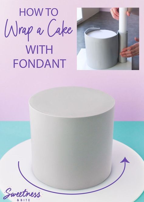 If you've ever struggled to get sharp edges on your cakes, then this is the tutorial for you! A step-by-step tutorial for covering a cake in fondant using the upside-down wrapping method, for a perfectly sharp edge, and smooth sides! #cakedecorating #tutorial #fondant How To Use Fondant, Fondant Tips, Fondant Cake Tutorial, Fondant Techniques, Cakes To Make, Cake With Fondant, Cake Style, Fondant Cake Designs, Fondant Recipe