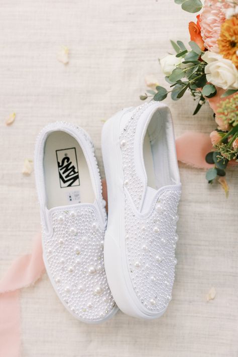 @staciesmithphotography White Bridal Sneakers, Wedding Shoes Bride Comfortable Sneakers, Wedding Shoes Bride Sneakers, Bride Tennis Shoes, Bridal Tennis Shoes, Bridal Shoes Sneakers, Wedding Dress With Sneakers, Wedding Merch, Wedding Tennis Shoes