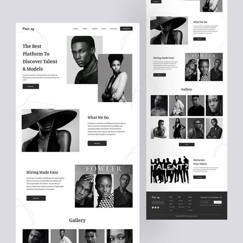 Website Development on Instagram: "Hey all, Have a look at this beautiful landing page for a talent & modeling agency🕴️ . Design by @ui.teeeh Follow @web_page_guy for more . #uiuxdesign #uxuidesign #uiux #uidesign #uxdesigner #ui #uxinspiration #websitedesign #uxdesign #uidesignpatterns #dailyui #uidesigner #uxui #webdesigncompany #landingpage #userinterfacedesign #mobiledesign #appdesign #userexperience #webapp #userinterface #interface #uxdesignmastery #appdesigner #wireframe #digitaldesign Model Website, Ui Design Patterns, Agency Design, Agency Website Design, Mobile App Design Inspiration, Modeling Agency, Agency Website, App Design Inspiration, Web Design Company