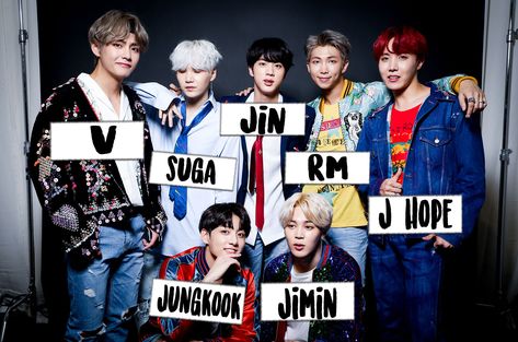 BTS members with names Bts Characters, Bts Members Names, Bts Name, Awkward Photos, Bts Group Picture, Bts Group Photos, Celebrity Style Red Carpet, Bts Group, Bts Members