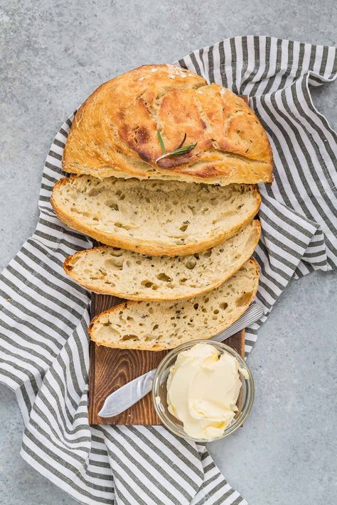 No Knead Rosemary Olive Oil Bread - Strawberry Blondie Kitchen Rosemary Olive Oil No Knead Bread, Cast Iron Rosemary Bread, No Knead Rosemary Olive Oil Bread, Rosemary Olive Oil Bread Dutch Oven, Olive Oil Rosemary Bread, Olive Rosemary Bread, Rosemary Olive Bread, Olive Oil Bread Recipe, No Knead Rosemary Bread