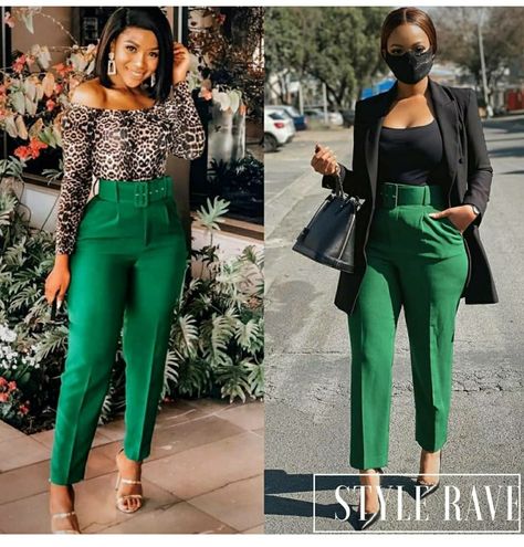 Formal Pants Women, Informal Attire, Green Pants Outfit, Dress Pants Outfits, Cute Professional Outfits, Green Dress Pants, Corporate Dress, Confident Women, Stylish Work Attire