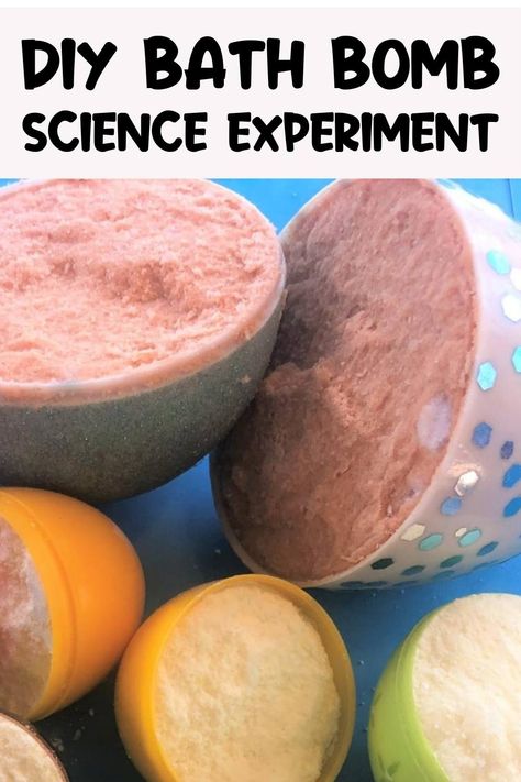 There is so much to be learned from homemade bath bombs. Do you know how to make homemade bath bombs? This bath bomb science experiment is fun for kids of all ages Learn about catalysts, acids, bases, and more with this fun science experiment for kids. Bath bombs also make a good screen free activity for kids. Add this to your homeschool science activity and STEM activity lists now. Diy Bath Bomb, Fun Stem Activities, Science Experiment For Kids, Kitchen Science, Experiment For Kids, Free Activities For Kids, Science Crafts, Homemade Bath, Stem Activity