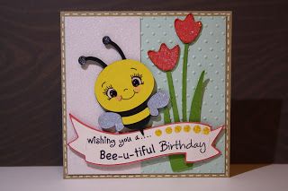 redheaded crafter: Bee-U-Tiful Birthday Card for Grandma! Folder Decorado, Grandma Birthday Card, Cricut Birthday, Create A Critter, Bee Cards, Shower Bebe, Cricut Cards, Kids Birthday Cards, Marianne Design