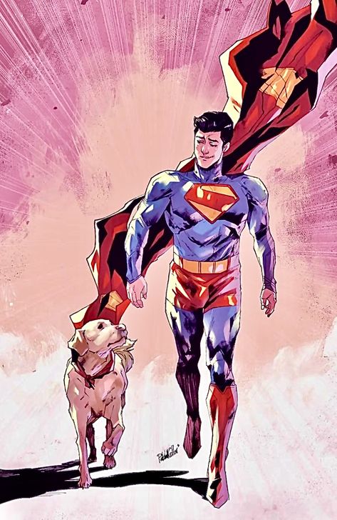 Superman And Krypto, Superman Fan Art, Superman Red Son, Superman Artwork, Superman Wallpaper, Drawing Superheroes, Superman Clark Kent, Children's Comics, Drawing Cartoon Faces