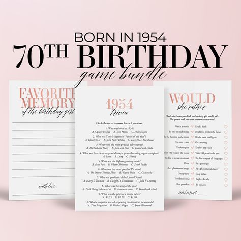 70th Birthday Themes For Mom, 70th Birthday Games, 1954 Birthday, 71 Birthday, 70 Birthday, Birthday Party Game, Birthday Women, 70th Birthday Parties, Do You Know Me