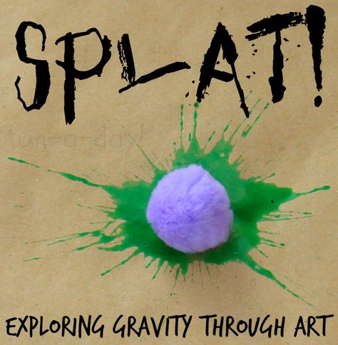 Splat Art, Gravity Art, Watercolor Art Journal, Force And Motion, Therapeutic Activities, Steam Activities, Kids Exploring, Preschool Science, Science Experiments Kids