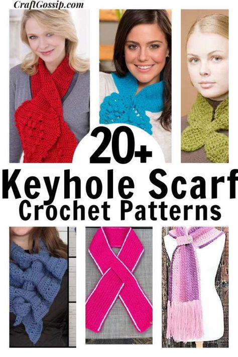 Keyhole Scarf Patterns, Free Keyhole Scarf Knitting Patterns, Keyhole Crochet Scarf, Crochet Keyhole Scarf Pattern, Scarf Crochet Ideas, Free Crochet Keyhole Scarf Pattern, Crochet Key Hole Scarf Pattern Free, Crochet Keyhole Scarf, Crochet Keyhole Scarf Free Pattern