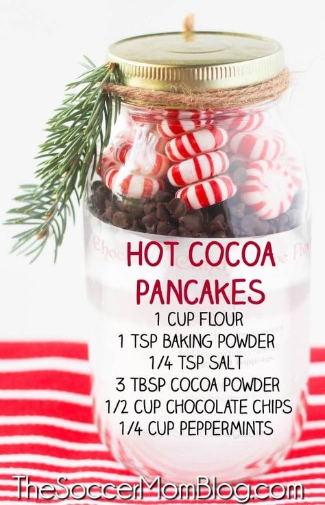 Christmas Pancake Mix In A Jar, Pancake Mix Jar Gift, Mason Jar Pancake Mix Recipes, Mason Jar Recipes Gifts Dry Mixes Hot Chocolate, Hot Cocoa Pancakes, Hot Cocoa Basket Ideas Diy Christmas, Hot Cocoa Mix Recipe Gift Mason Jars, Hot Cocoa Mason Jar Gifts Diy Christmas, Hot Cocoa Jars Diy