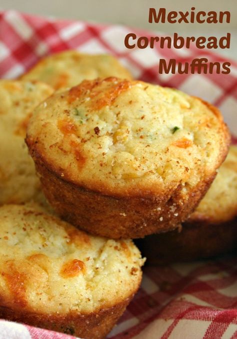 Mexican Cornbread Muffins. Add more cheese!! And some honey. Needs more flavor. Mexican Cornbread Muffins, Cornbread Muffin Recipe, Cornbread Muffin, Cornbread Muffins Recipe, Jalapeño Cornbread, Mexican Cornbread, Cornbread Muffins, Muffin Tin Recipes, Drop Biscuits