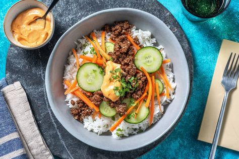 Share me on Pinterest Beef Banh Mi, Jasmine Rice Recipes, Banh Mi Sandwich, Teriyaki Beef, Mini Cucumbers, Spicy Mayo, Pickled Veggies, Carrot Salad, Banh Mi