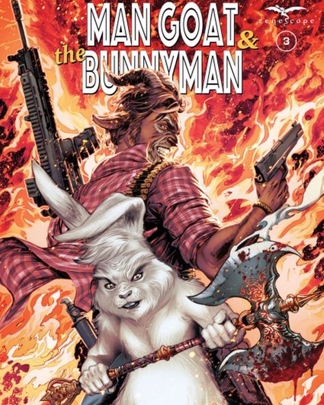 Read the review: https://comicalopinions.com/man-goat-the-bunnyman-beware-the-pigman-3-new-comic-review/ Review: MAN GOAT & THE BUNNYMAN: BEWARE THE PIGMAN #3, by @Zenescope on 9/25/24, brings the miniseries to a close with a desperate battle of cryptids and humans against Baphomet and his army of demons. #comics #ncbd #cryptid Van Helsing Aesthetic, Van Helsing Werewolf, Cryptids Creatures, Werewolf Vs Vampire, The Werewolf, Van Helsing, Comic Book Collection, Vampires And Werewolves, Werewolf Art