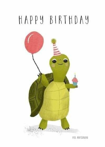 Happy Birthday Turtle, Turtle Pictures, Happy Birthday Illustration, Happy Late Birthday, Happy Birthday Art, Birthday Illustration, Turtle Birthday, Happy Birthday Wishes Cards, Late Birthday