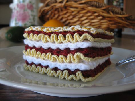 Ravelry: Lasagna Party by Normalynn Hood Lasagna Party, Party Pattern, No Noodle Lasagna, Fiber Rich, Yarn Art, Pretend Play, Mini Cheesecake, Crochet Toys, Lasagna