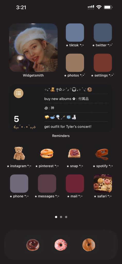 Homepage Design Layout Iphone, Twice Ios Layout, Twice Iphone Layout, Twice Phone Layout, Twice Phone Theme, Doughnut Twice Wallpaper, Aesthetic Phone Layout Android, Twice Homescreen, Phone Layout Ideas Android