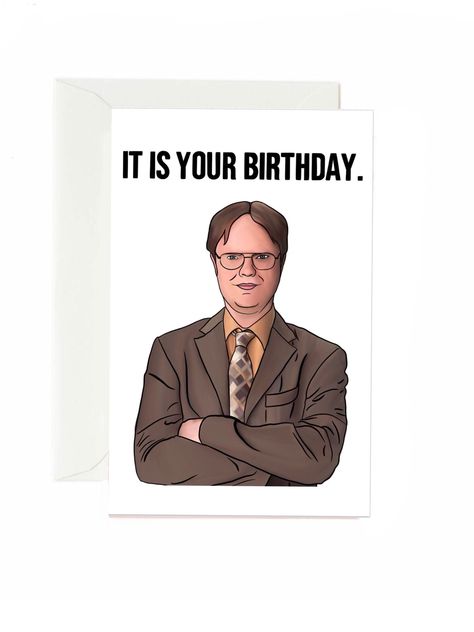 Excited to share this item from my #etsy shop: Dwight Schrute The Office Birthday Card Birthday Party Poster, Office Birthday Party, Modern Family Quotes, The Office Dwight, Ipad Pro Apple Pencil, Happy Birthdays, Birthday Card Sayings, The Mindy Project, Office Wallpaper