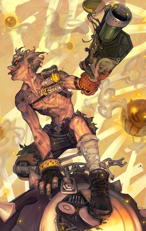 Junkrat Fanart, Junkrat And Roadhog, Overwatch Wallpapers, Heroes Of The Storm, Overwatch Fan Art, Overwatch 2, 영감을 주는 캐릭터, Video Game Art, A Drawing