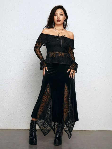 Black Transparent Dress, Mesh Outfit, Top In Pizzo, Sheer Clothing, Transparent Dress, Mesh Tops, Black Mesh Top, Goth Women, Velvet Blouses