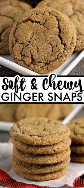 Ginger Soft Cookies, Cake Mix Ginger Snap Cookies, Ginger Snap Bars, Cake Mix Ginger Cookies, How To Make Ginger Snap Cookies, Chewy Ginger Snap Cookies, Best Ginger Snap Cookie Recipe, Ginger Cream Cookies, Thanksgiving Recipes Dessert Cookies