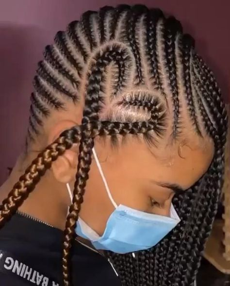 Kiki Hairstyles, Lemonade Braids With Heart, Braids With Heart, Heart Braids, School Braids, Latest Braided Hairstyles, Black Kids Braids Hairstyles, Lemonade Braids Hairstyles, Feed In Braids