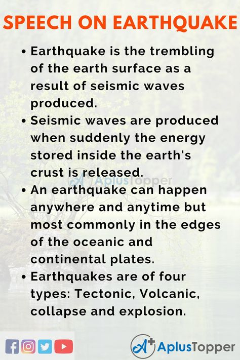 #SpeechOnEarthquake #AplusTopper Parent Welcome Letter, Essay On Teachers Day, Speech For Students, Appreciation Speech, Teachers Day Speech, Seismic Waves, Welcome Speech, Speech Topics, Farewell Speech