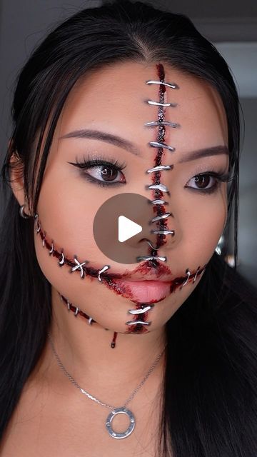 Tama on Instagram: "@mehronmakeup 
.
.
#sephora #ulta #trending #makeuptutorial #halloween #halloweenmakeup #mehron  #spooky #creative #viral #stitches" Stitch Makeup, Stitches Makeup, Halloween Makeup Inspiration, Halloween Makeup, Makeup Inspiration, Sephora, Makeup Tutorial, Holidays, Halloween