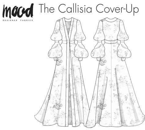 The Callisia Cover-Up - Free Sewing Pattern - Mood Sewciety Mood Sewciety, Mood Designer Fabrics, Patron Vintage, Textil Design, Free Sewing Pattern, Kleidung Diy, Mood Fabrics, Ropa Diy, Diy Sewing Clothes