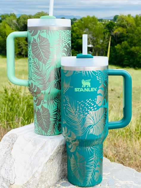 Decorated Stanley Tumbler, Western Stanley Cup, Engraved Stanley Cups, Leopard Print Stanley Cup, Stanley Adventure Quencher, Custom Tropical Yeti Cup, Laser Engraved Yeti Tumblers, Stanley Adventure Quencher Travel Tumbler | 40 Oz, Stanley Adventure