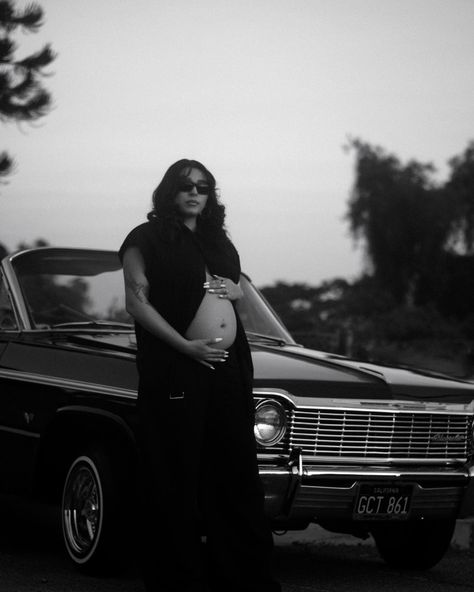 Maternity Shoot📸 . Model: @flacks711 | @buave . Fuji X-T1 . Location: National City . Photographer: @d.bryanvejar #photography #fujifilm_xseries #fujifilm #blackandwhite #sandiego #nationalcity #portrait #portraitphotography #maternity #maternityphotography #couple Old School Maternity Shoot, Photography Fujifilm, Vintage Maternity, National City, Baby Shoot, Maternity Pics, Old School Cars, Maternity Photoshoot, Maternity Shoot