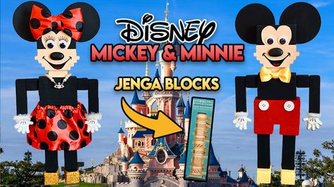 Diy Jenga, Jenga Crafts, Mickey Mouse Crafts, Jenga Blocks, Tumbling Blocks, Holiday Crafts Diy, Diy Blocks, Diy Disney, Tower Block