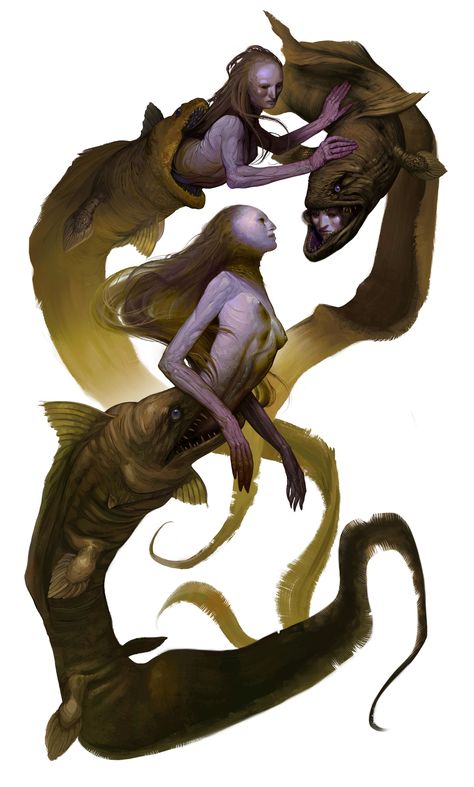 ArtStation - Mermaids - personal project Mermaid Concept Art, Mermaid Concept, Shark Mermaid, Leopard Shark, The Tongue, Fantasy Story, Mythological Creatures, Ocean Creatures, Personal Project