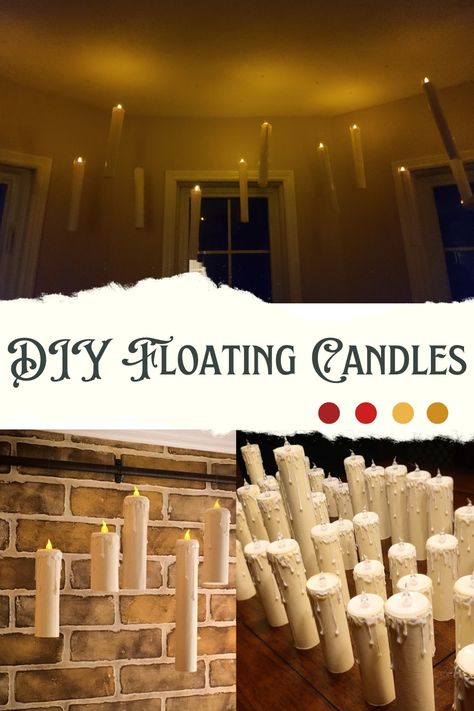 DIY floating candles without the hassle of collecting toilet/paper towel rolls and painting. Harry Potter Floating Candles Diy, Toilet Paper Candles, Make Floating Candles, Diy Outdoor Candles, Harry Potter Tree, Floating Candle Decorations, Floating Candles Halloween, Harry Potter Floating Candles, Halloween Toilet Paper