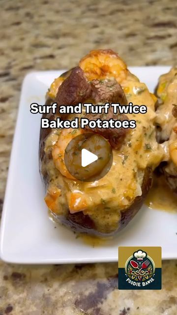 FoodieBawse on Instagram: "Surf and Turf Twice Baked Potatoes Yummy!!!
Recipe by @amb3rleanne 

#surfandturftwicebakedpotatoes #bakedpotato #twicebakedpotatoes #surfnturf #steak #seafoodrecipes #seafoodlover  #foodinstagram #foodie #foodinspiration #foodinspo #recipes #sundaydinner #recipeoftheday #recipeshare #homemadecooking #homemadefood #foodie #gameday #gamedayfood #cookwithme #cookinginspiration #dinnertonight #lunchtoday #lunchtime #quickmeals #easymeals #atlanta #momswhocook #dadswhocook" Dinner Recipes With Baked Potatoes, Recipes With Baked Potatoes, Potato Recipes Side Dishes, Surf And Turf, Twice Baked, Twice Baked Potatoes, Baked Potatoes, Game Day Food, Cooking Inspiration