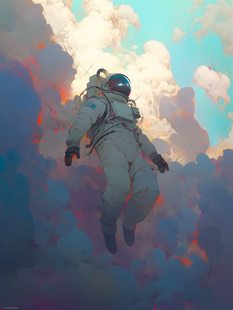 Trending Midjourney Art supervised By ThetaCursed, License: CC BY-NC 4.0 Floating Astronaut, Astronaut Floating In Space, Floating Through Space, Floating In Space, Anime Hunter, Magazine Clippings, Astronaut Art, Fantasy Collection, Space Suit