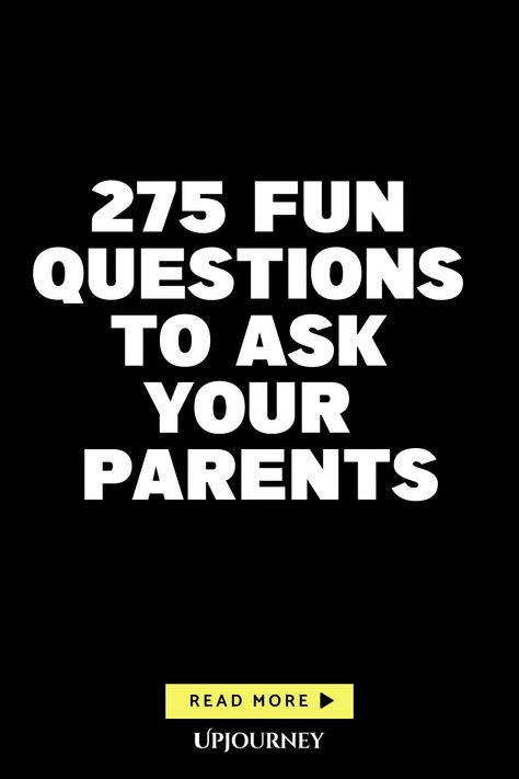 Discover 275 engaging questions to spark fun conversations with your parents. Strengthen bonds, create lasting memories, and learn more about each other. Perfect for family gatherings or simply spending quality time together. Get ready for meaningful and entertaining chats! Question To Ask Your Parents, Questions To Ask Your Mother, Questions For Mom, Questions To Ask Grandparents, Weird Questions To Ask, Psychology Terms, Work Etiquette, Friendship And Dating, Life Questions