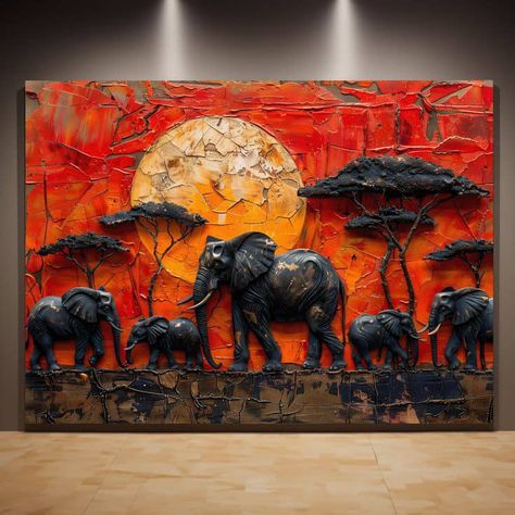 Thick Painting, Africa Painting, African Artwork, African Paintings, Flowery Wallpaper, Black Art Painting, Art Painting Gallery, Africa Art, Impasto Painting