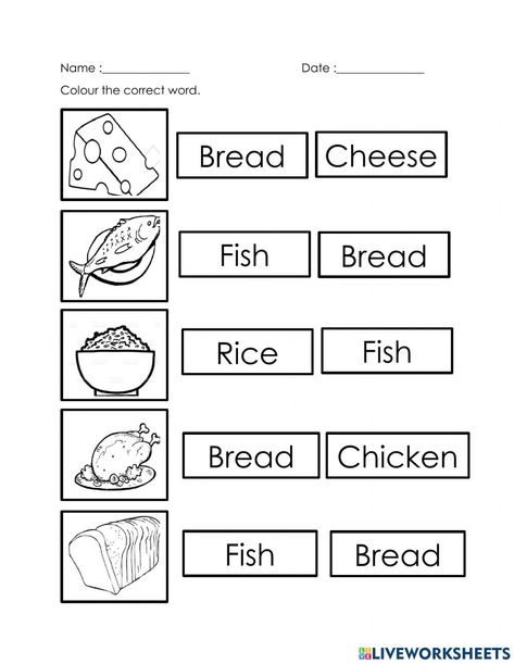 Test For Preschoolers, Food Tracing Worksheets, Cooking Worksheets For Kids, Healthy Eating Preschool Activities, Food And Nutrition Preschool Activities, Preschool Food Activities, Food Worksheets For Kids, Food Activities For Kids, Cooking Lesson Plans