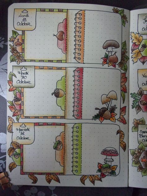 Bujo Autumn, Illustration Stickers, Bullet Journal Page, Bullet Journal Weekly, Journal Weekly, Bullet Journal Ideas Templates, Creating A Bullet Journal, Weekly Planner Template, Science Journal