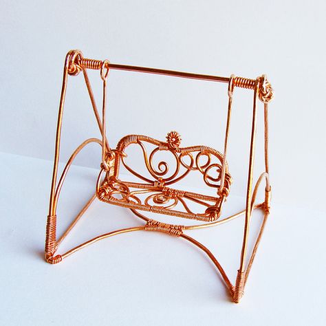 Tiny Copper Wire Garden Swing | Recycled copper; 3 inches ta… | Flickr